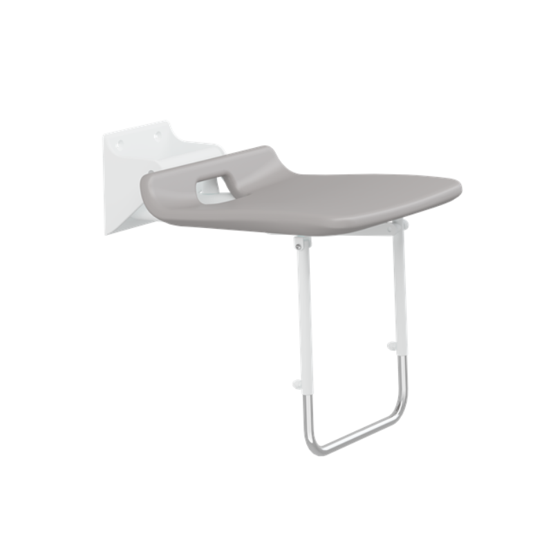 Pressalit VALUE IV Folding Shower Seat With Supporting Leg, Fixed Height Anthracite (R1622000112)