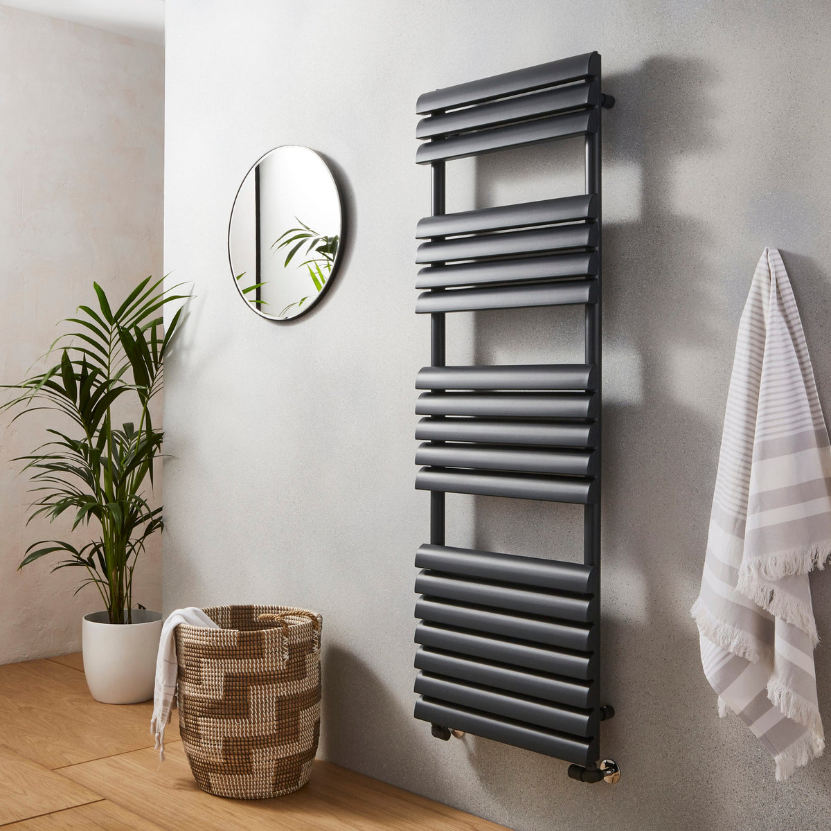 Kartell K-VIT Venetian anthracite towel rail, 1500 x 500mm
