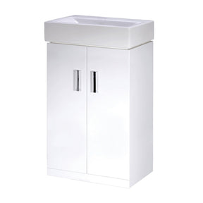 Nuie Mayford 2 Door Floor Standing Vanity Unit With Basin – 450mm, 550mm & 650mm, photo 2