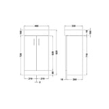 Nuie Mayford 2 Door Floor Standing Vanity Unit With Basin – 450mm, 550mm & 650mm, photo 5