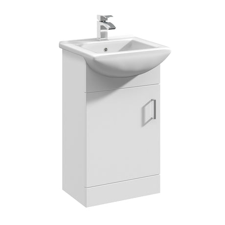 Nuie Mayford 1 Door Floor Standing Compact Vanity Unit With Basin – 400mm, 450mm & 500mm, photo 3