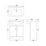 Nuie Mayford 2 Door Floor Standing Vanity Unit With Basin – 450mm, 550mm & 650mm, photo 7