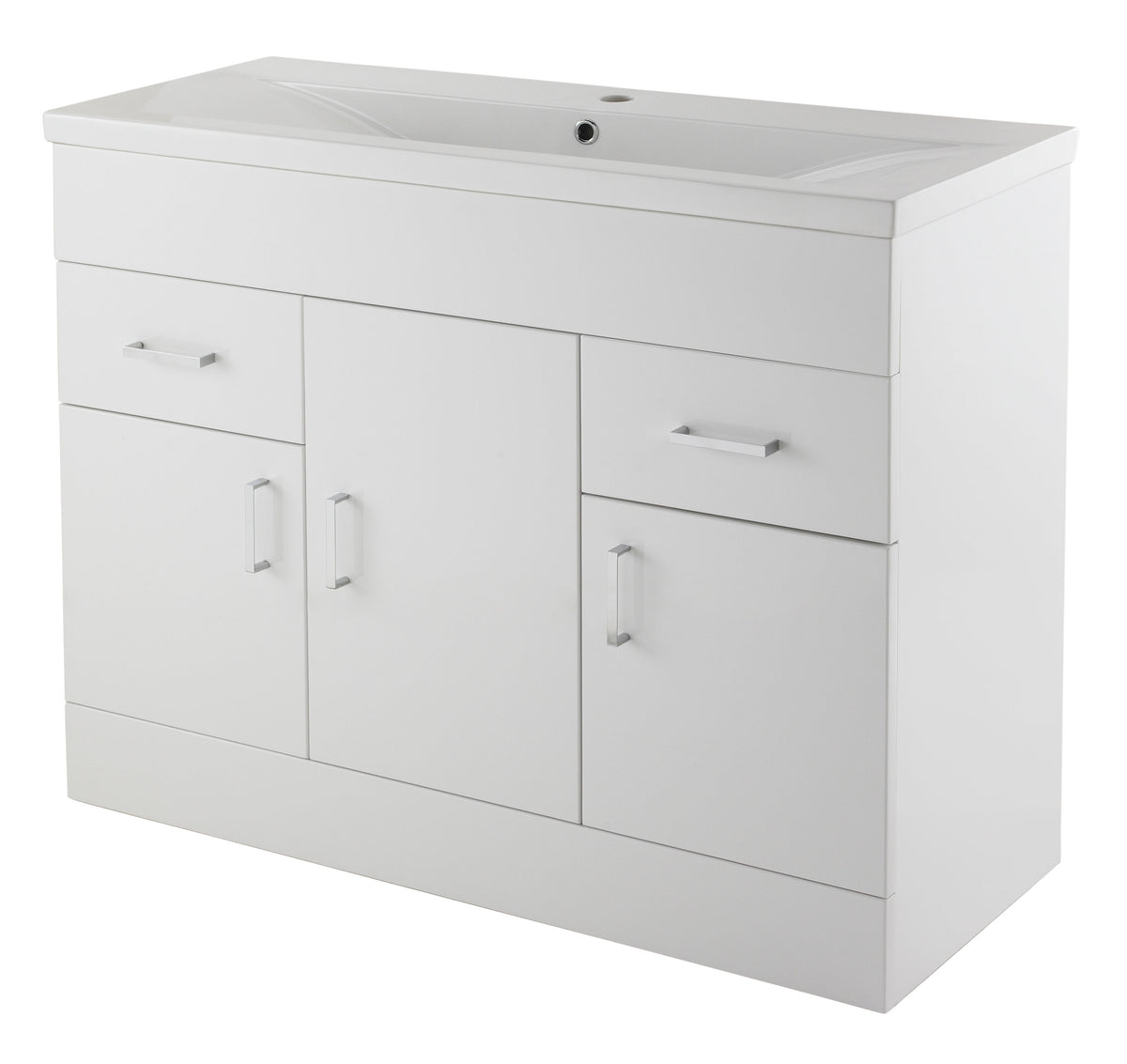 Nuie Eden 3 Door 2 Drawer Floor Standing Vanity Unit With Basin – 800mm & 1000mm, photo 2