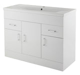 Nuie Eden 3 Door 2 Drawer Floor Standing Vanity Unit With Basin – 800mm & 1000mm, photo 2