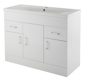 Nuie Eden 3 Door 2 Drawer Floor Standing Vanity Unit With Basin – 800mm & 1000mm, photo 2