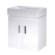 Nuie Mayford 450mm 2 Door Wall Hung Vanity Unit With Basin – Gloss White, photo 2