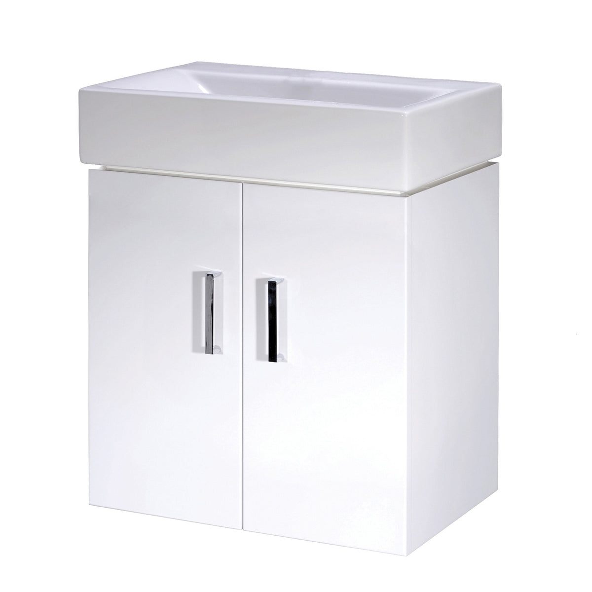 Nuie Mayford 450mm 2 Door Wall Hung Vanity Unit With Basin – Gloss White, photo 2