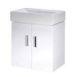 Nuie Mayford 450mm 2 Door Wall Hung Vanity Unit With Basin – Gloss White, photo 2
