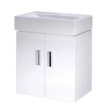Nuie Mayford 450mm 2 Door Wall Hung Vanity Unit With Basin – Gloss White, photo 2