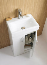 Nuie Mayford 450mm 2 Door Wall Hung Vanity Unit With Basin – Gloss White
