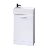 Nuie Mayford 1 Door Floor Standing Compact Vanity Unit With Basin – 400mm, 450mm & 500mm, photo 4