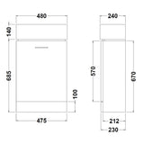 Nuie Mayford 1 Door Floor Standing Compact Vanity Unit With Basin – 400mm, 450mm & 500mm, photo 8