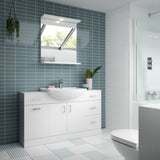 Nuie Mayford 1200mm 3 Door 3 Drawer Floor Standing Vanity Unit With Basin – Gloss White