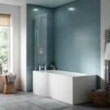 Nuie 725mm Acrylic B-Shaped Shower Bath End Panel – European White