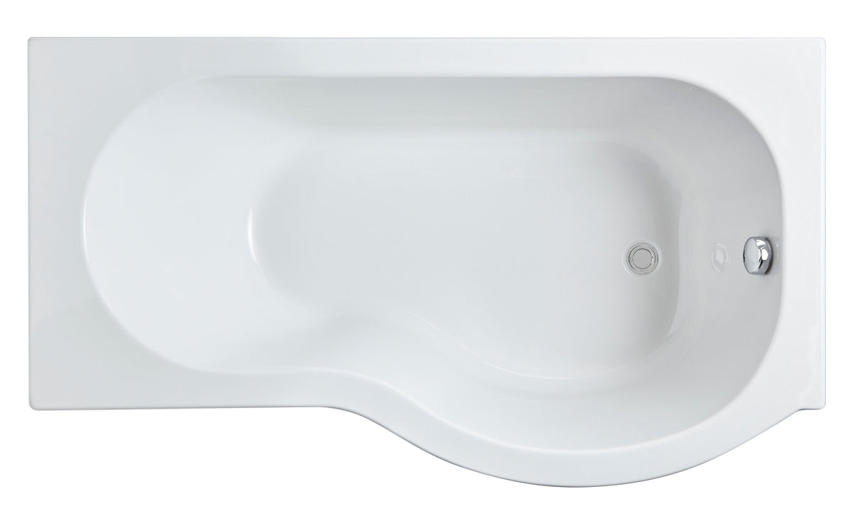 Nuie P Shaped Shower Bath With Legs – 1500mm, 1600mm & 1700mm, photo 3