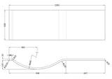 Nuie P-Shaped Acrylic Shower Bath Front Panel – 1500mm, 1600mm & 1700mm, photo 5