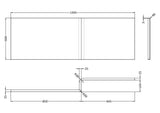 Nuie L-Shaped Acrylic Shower Bath Front Panel – 1500mm, 1600mm & 1700mm, photo 4