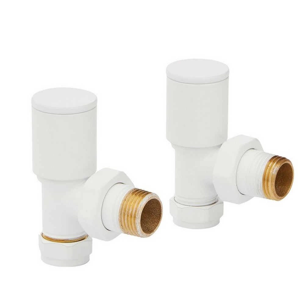 Kartell K-VIT White Radiator Valve Angled 15mm (Pair)