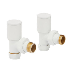Kartell K-VIT White Radiator Valve Angled 15mm (Pair)