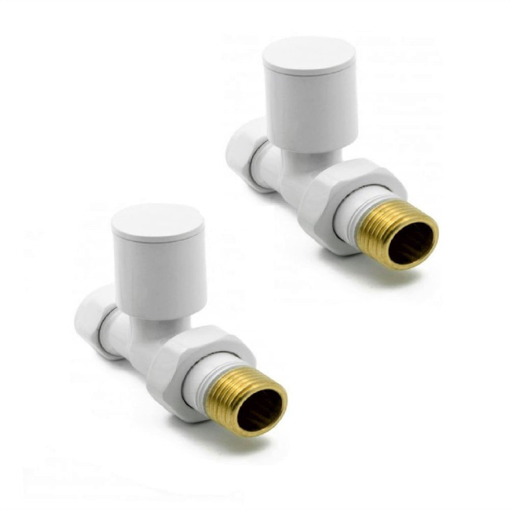 Kartell K-VIT White Radiator Valve Straight 15mm (Pair)