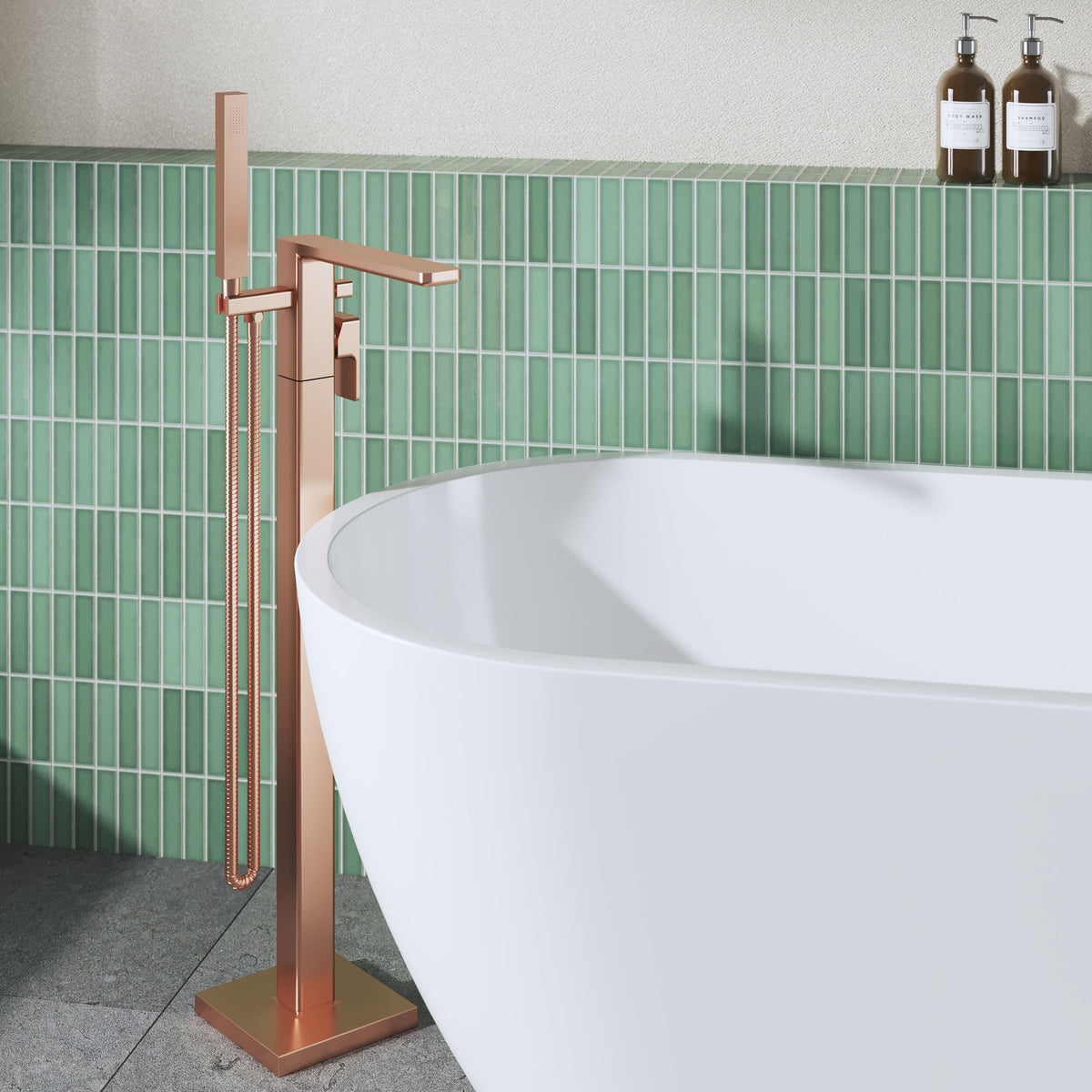 Nuie Windon Freestanding Bath Shower Mixer – Brushed Bronze, Matt Black or Brushed Brass