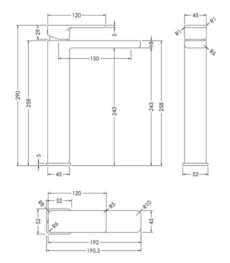 Nuie Windon High Rise Mono Basin Mixer, photo 7