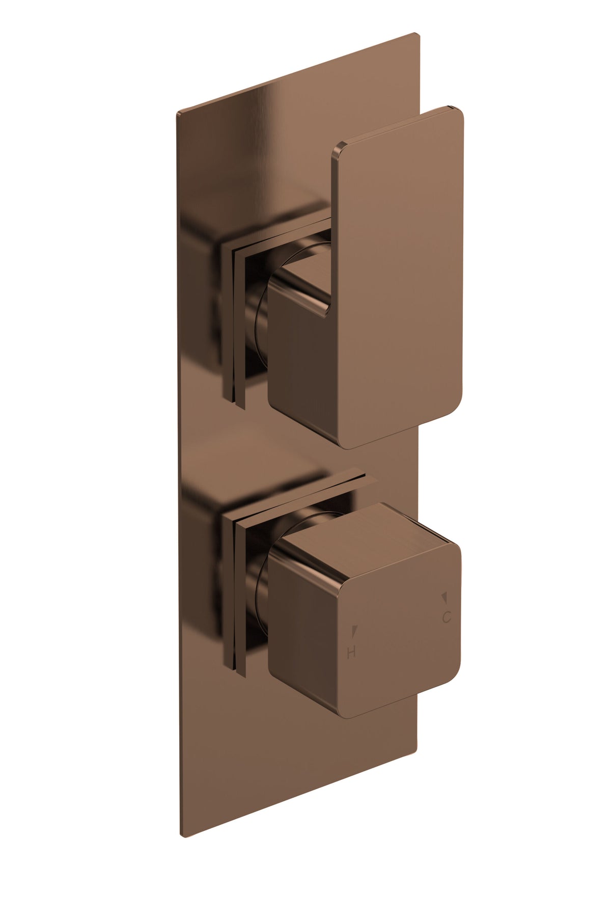 Nuie Windon Twin Thermostatic Shower Valve – Brushed Bronze or Brushed Pewter, photo 2