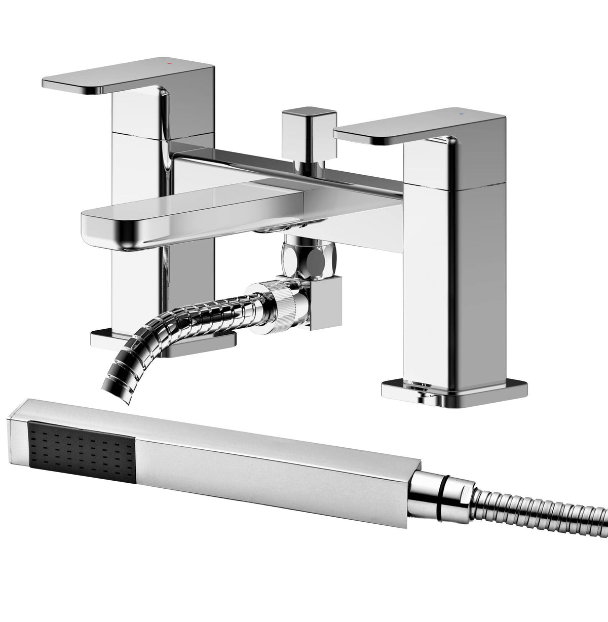 Nuie Windon Deck Mounted Bath Shower Mixer With Kit – Chrome, photo 2