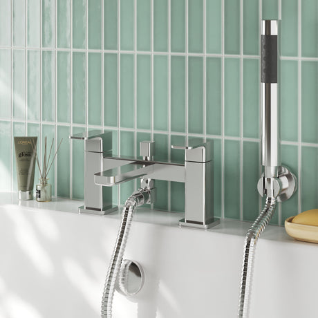 Nuie Windon Deck Mounted Bath Shower Mixer With Kit – Chrome