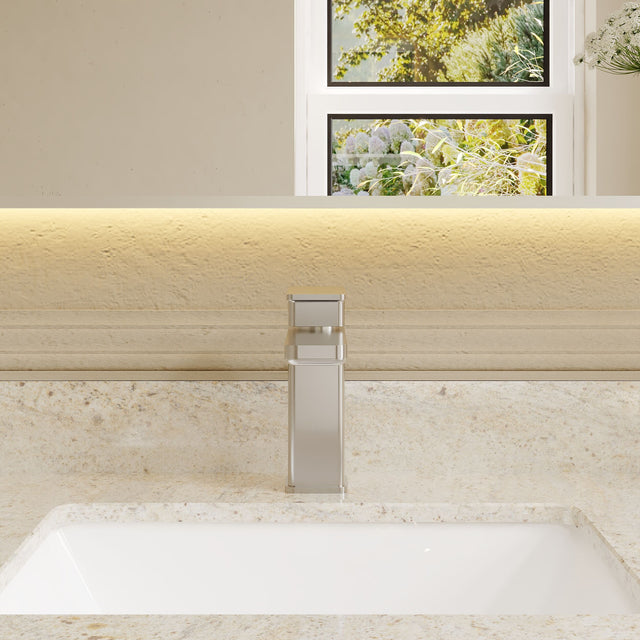 Nuie Windon Eco Mono Basin Mixer With Push Button Waste – Chrome