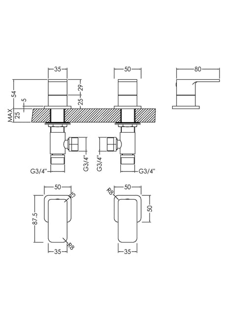 Nuie Windon 3/4" Side Valves – Chrome, photo 3