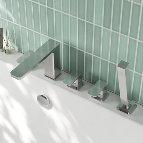 Nuie Windon 5 Tap Hole Deck Mounted Bath Shower Mixer – Chrome, photo 4