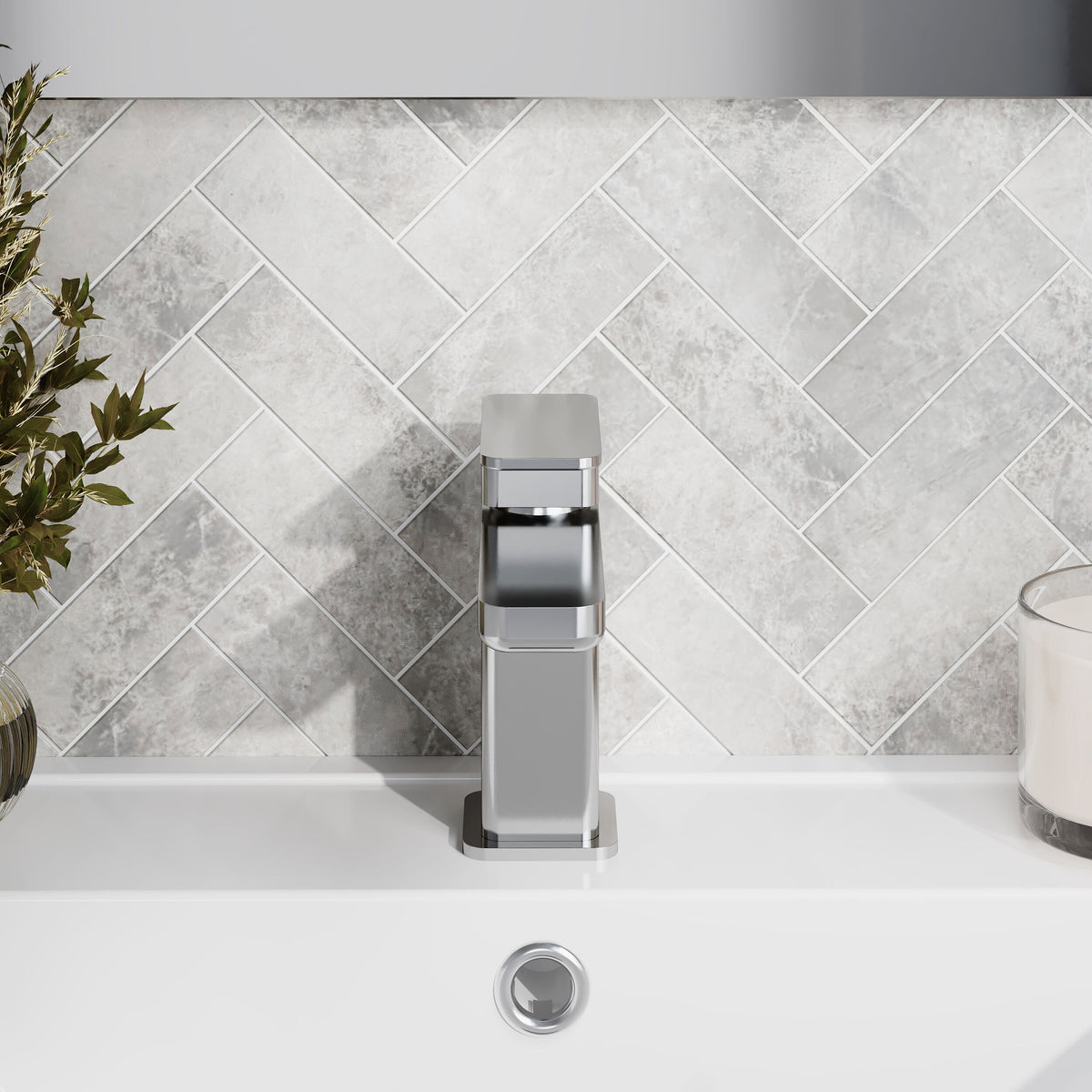 Nuie Windon Mini Mono Basin Mixer With Push Button Waste – Chrome