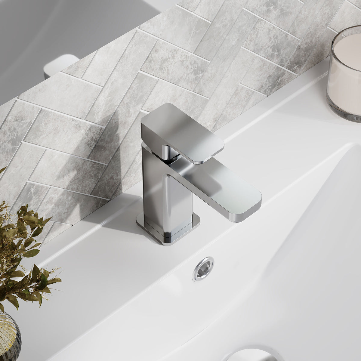 Nuie Windon Mini Mono Basin Mixer With Push Button Waste – Chrome, photo 4