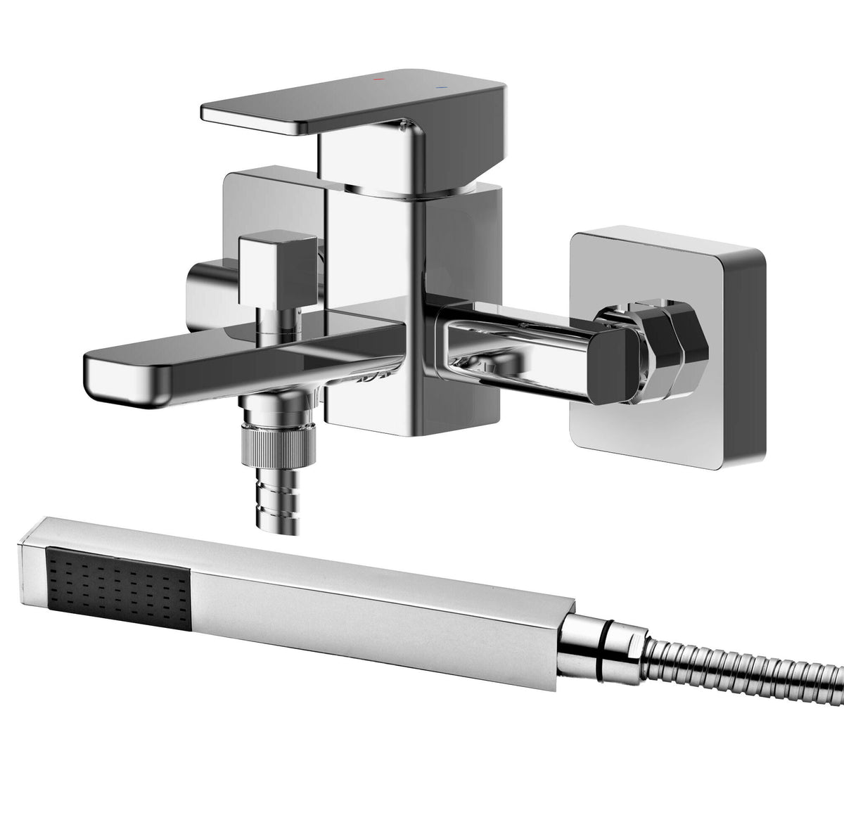 Nuie Windon Wall Mounted Bath Shower Mixer With Kit – Chrome, photo 2