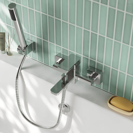 Nuie Windon Wall Mounted Bath Shower Mixer With Kit – Chrome, photo 4