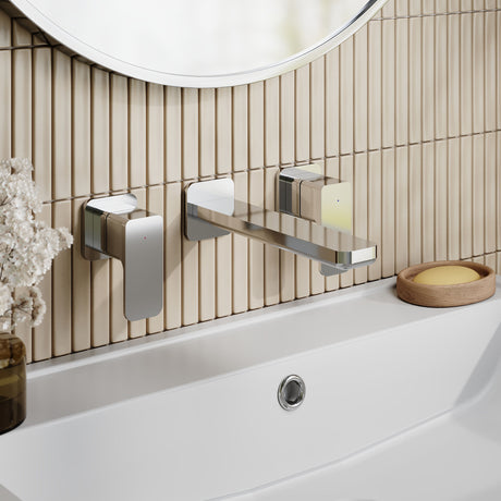 Nuie Windon 3 Tap Hole Wall Mounted Basin Mixer – Chrome