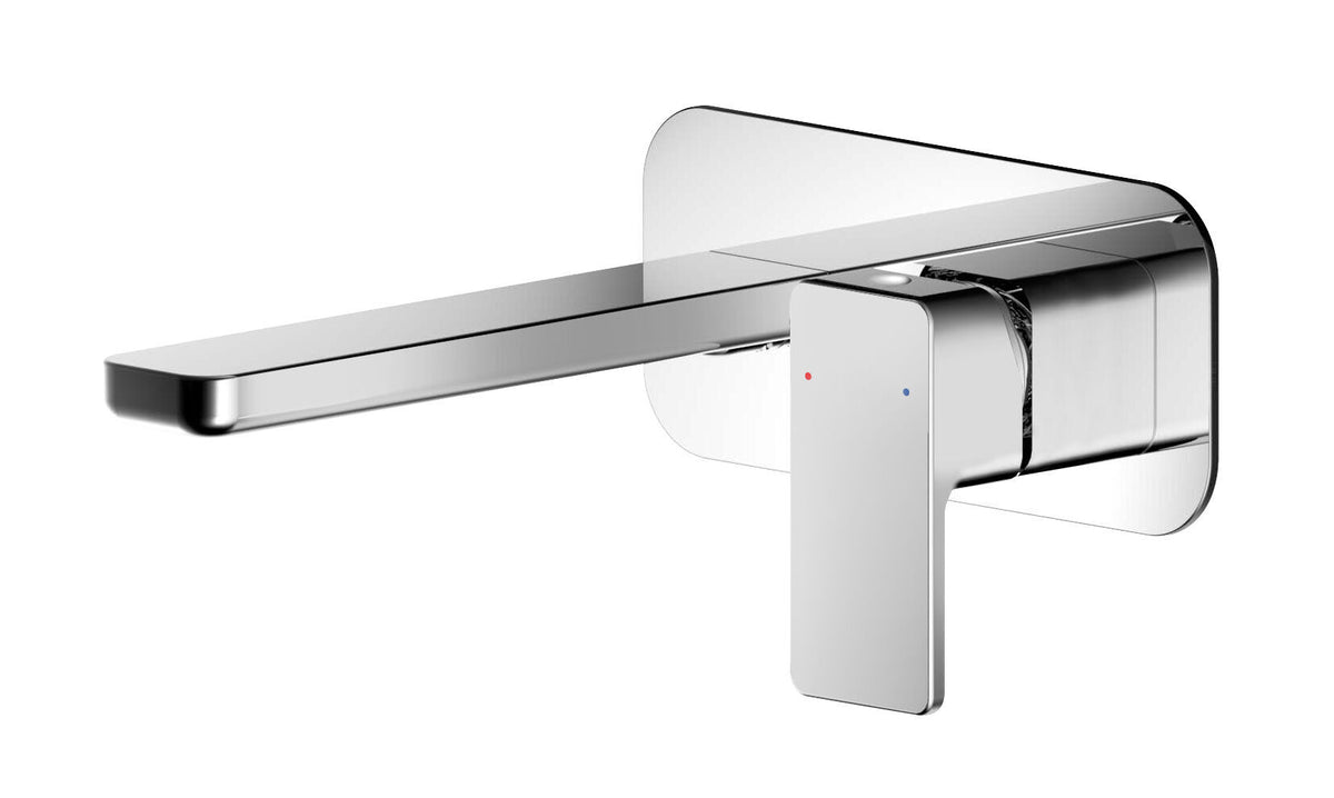 Nuie Windon 2 Tap Hole Wall Mounted Basin Mixer With Plate – Chrome, photo 2