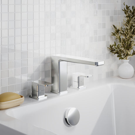 Nuie Windon 3 tap Hole Deck Mounted Bath Filler – Chrome