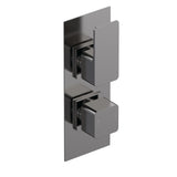 Nuie Windon Twin Thermostatic Shower Valve – Brushed Bronze or Brushed Pewter, photo 3