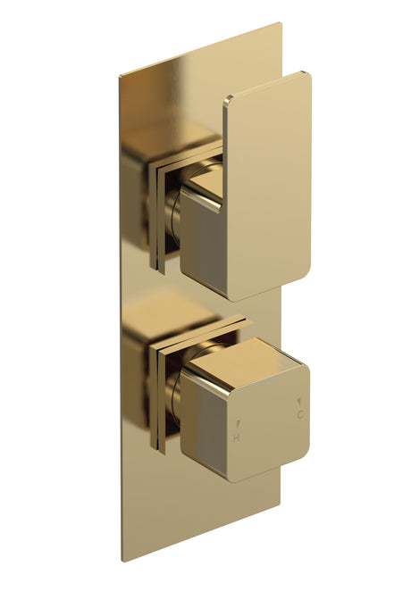 Nuie Twin Thermostatic Shower Valve – Brushed Pewter, Chrome or Brushed Brass, photo 4