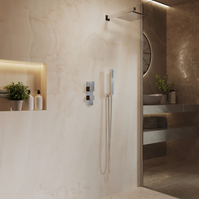 Nuie Windon Twin Thermostatic Shower Valve With Diverter