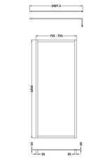 Nuie Outer Frame Wetroom Screen – 700mm, 760mm, 800mm, 900mm, 1000mm, 1100mm, 1200mm & 1400mm, photo 5