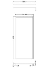 Nuie Framed Wetroom Screen – 1850mm High – 700mm, 760mm, 800mm, 900mm, 1000mm, 1100mm, 1200mm & 1400mm, photo 4