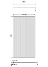 Nuie Fluted Wetroom Screen With Support Bar – 800mm, 900mm & 1000mm, photo 4