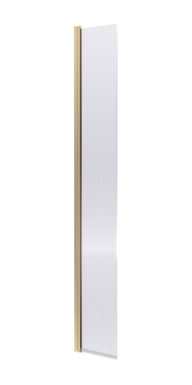 Nuie 320mm Semi-Frameless Fluted Hinged Wetroom Screen – Brushed Brass, Matt Black or Chrome