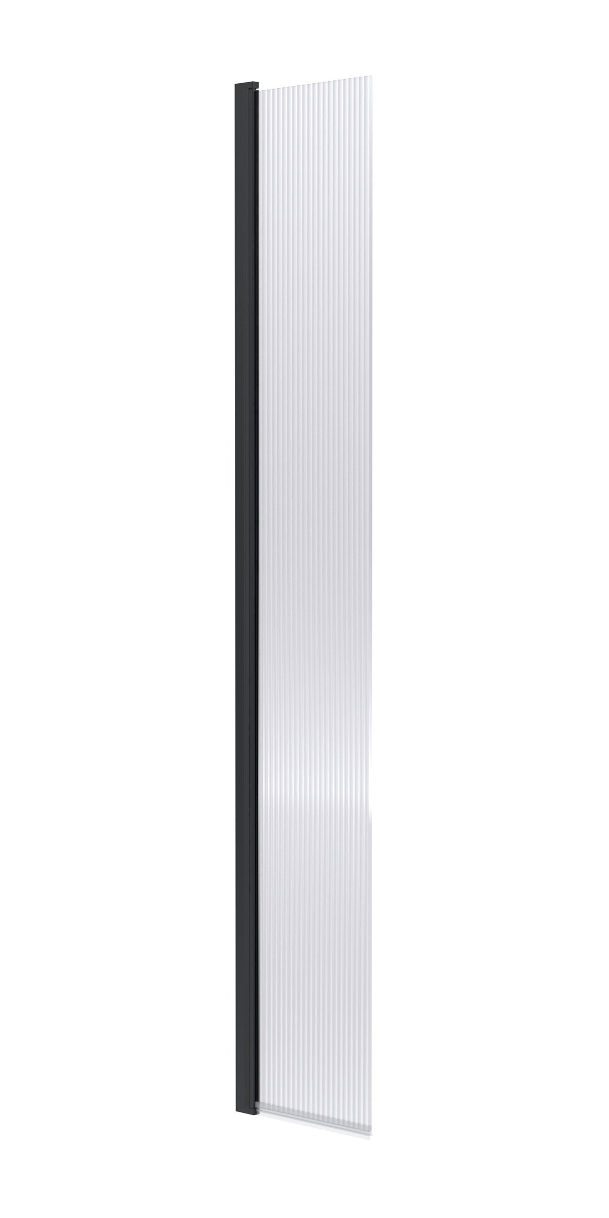 Nuie 320mm Semi-Frameless Fluted Hinged Wetroom Screen – Brushed Brass, Matt Black or Chrome, photo 2