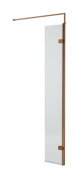 Nuie 320mm Hinged Flipper Screen 8mm Glass – Brushed Bronze or Chrome, photo 2