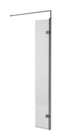 Nuie 300mm Fluted Shower Enclosure With Support Bar – Brushed Pewter