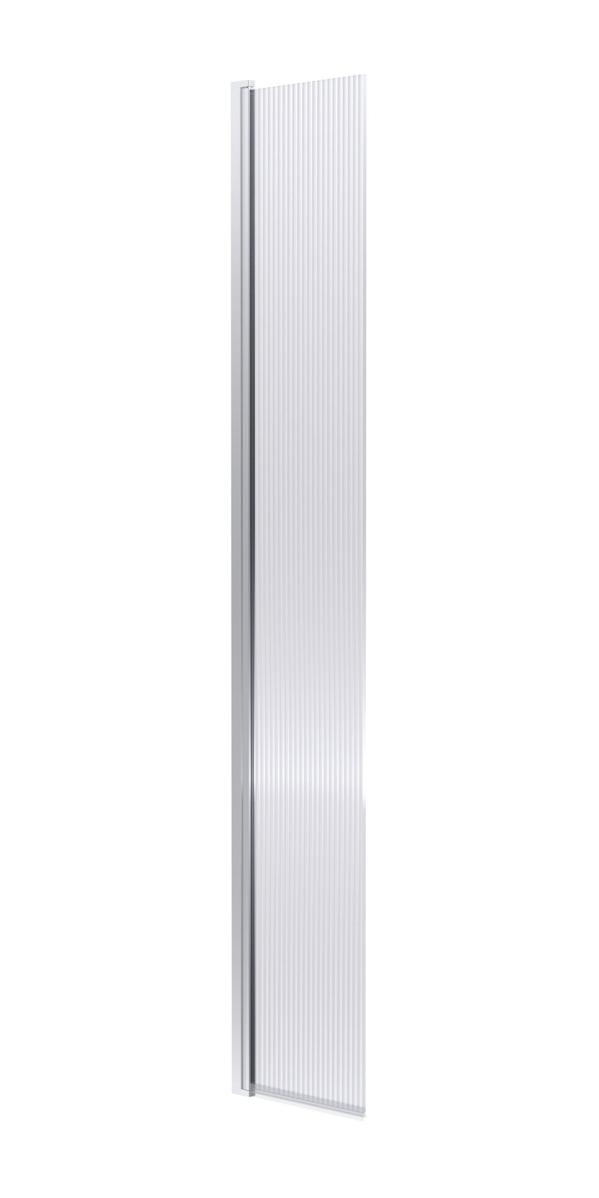 Nuie 320mm Semi-Frameless Fluted Hinged Wetroom Screen – Brushed Brass, Matt Black or Chrome, photo 3